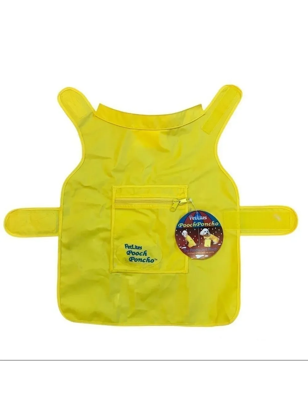 PETLITES Poochponcho yellow small breed dog raincoat multiple sizes